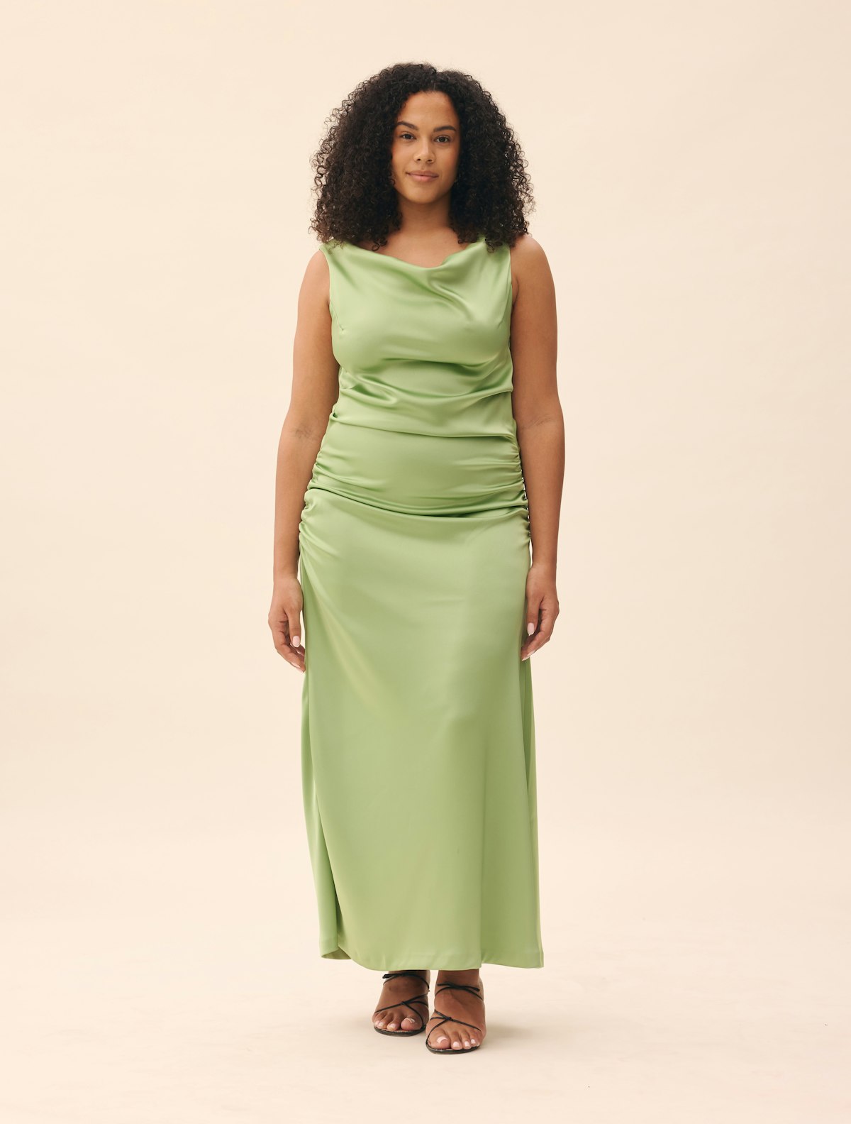 Occasion Satin Dress Pistachio