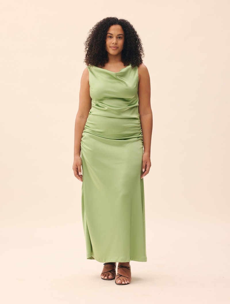 Occasion Satin Dress Pistachio
