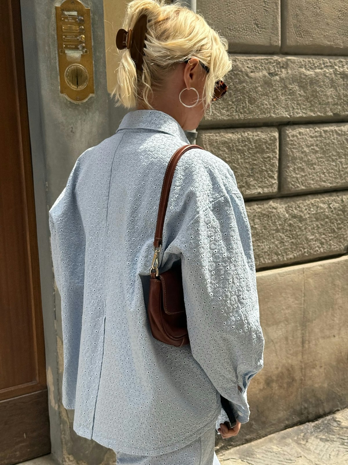 Broderie Shirt Airy Blue