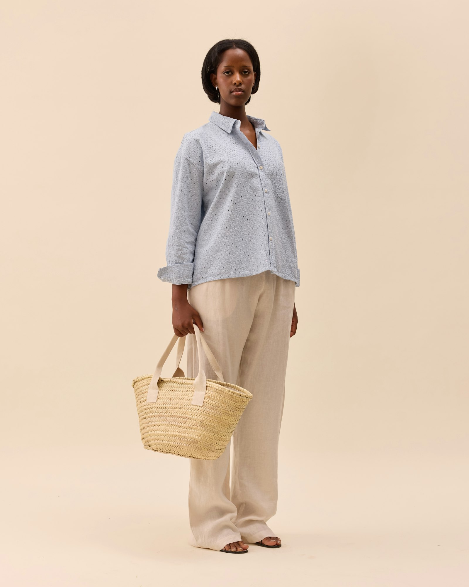 Broderie Shirt Airy Blue
