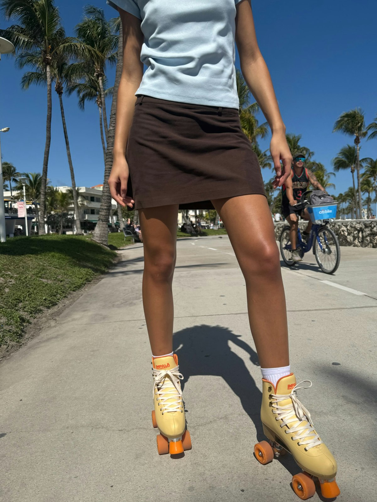 Moleskin Mini Skirt Brown