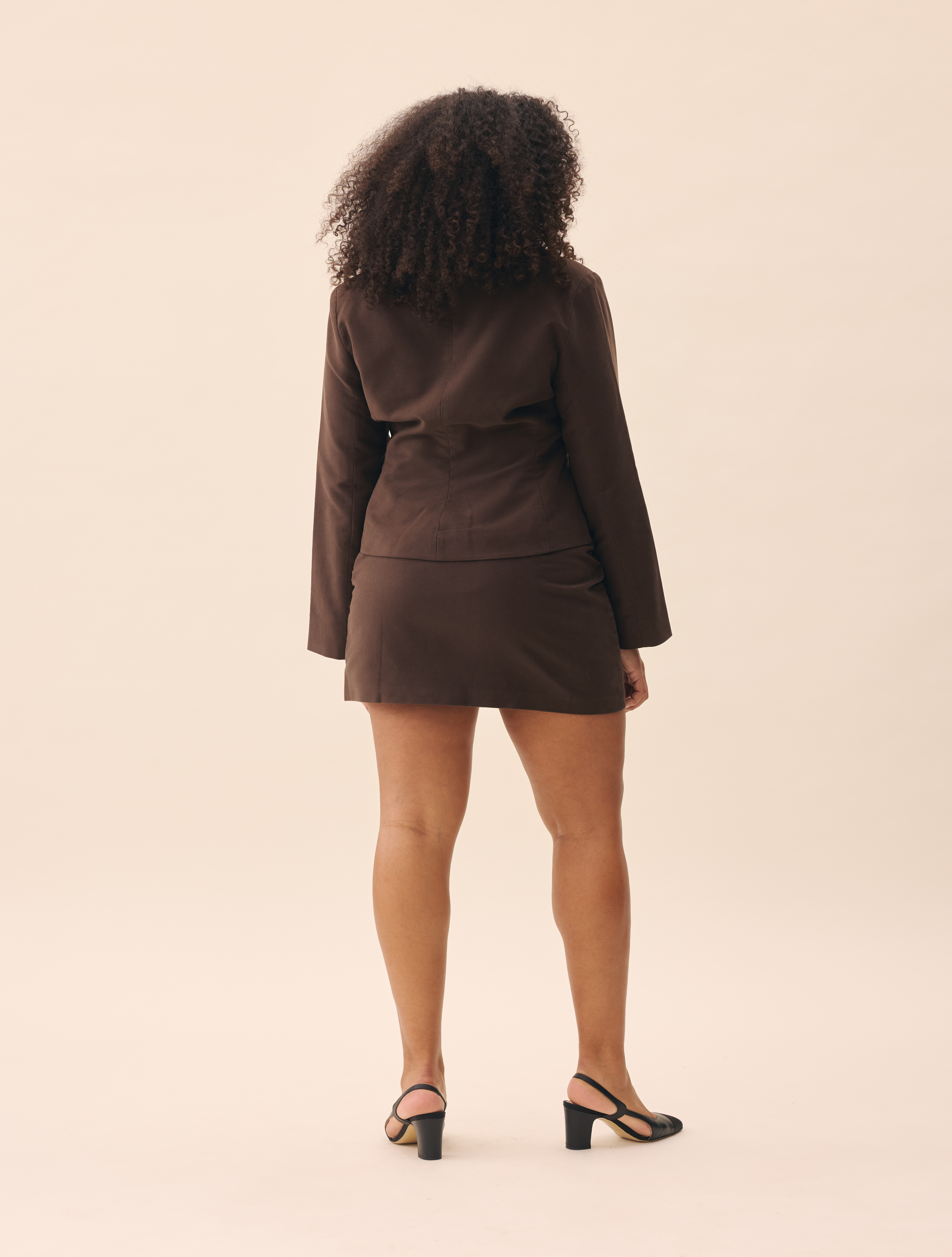 Moleskin Mini Skirt Brown - Brown | Djerf Avenue