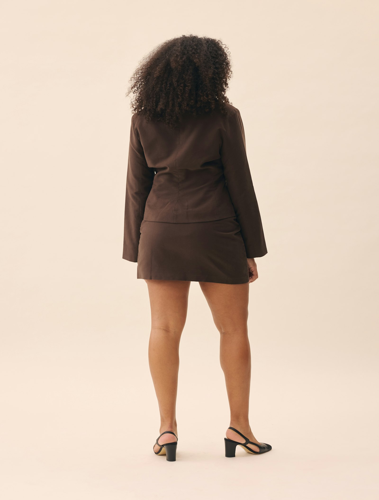 Moleskin Mini Skirt Brown