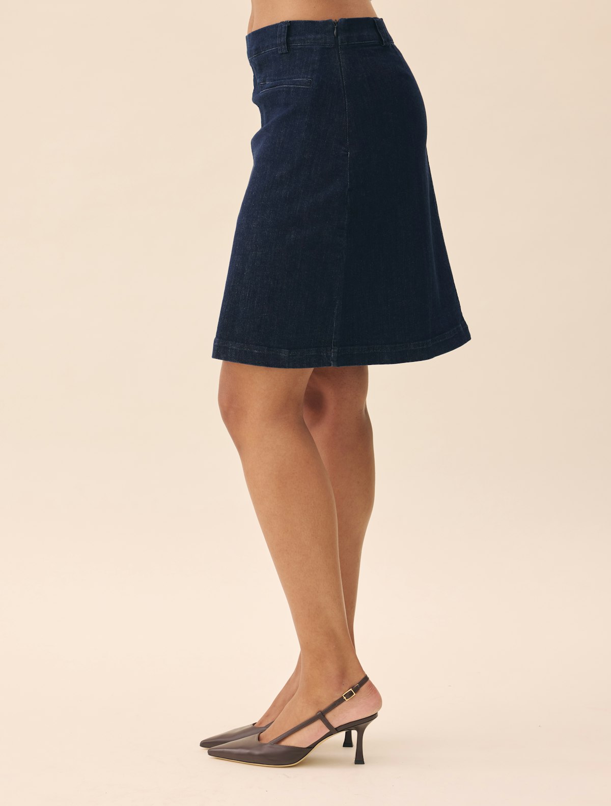 Denim A-line Skirt Midnight Blue