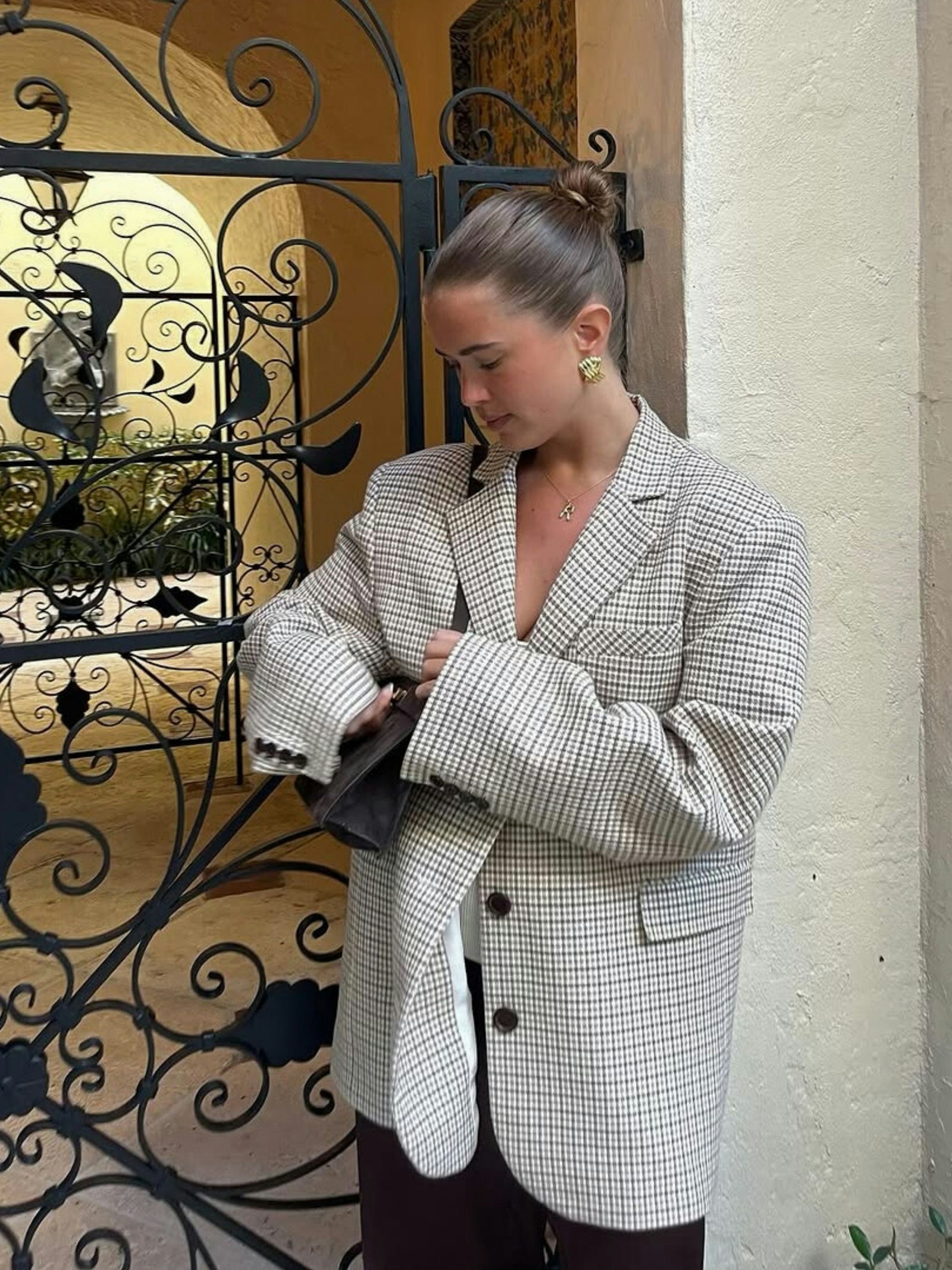 Weekend Blazer Checked Oat