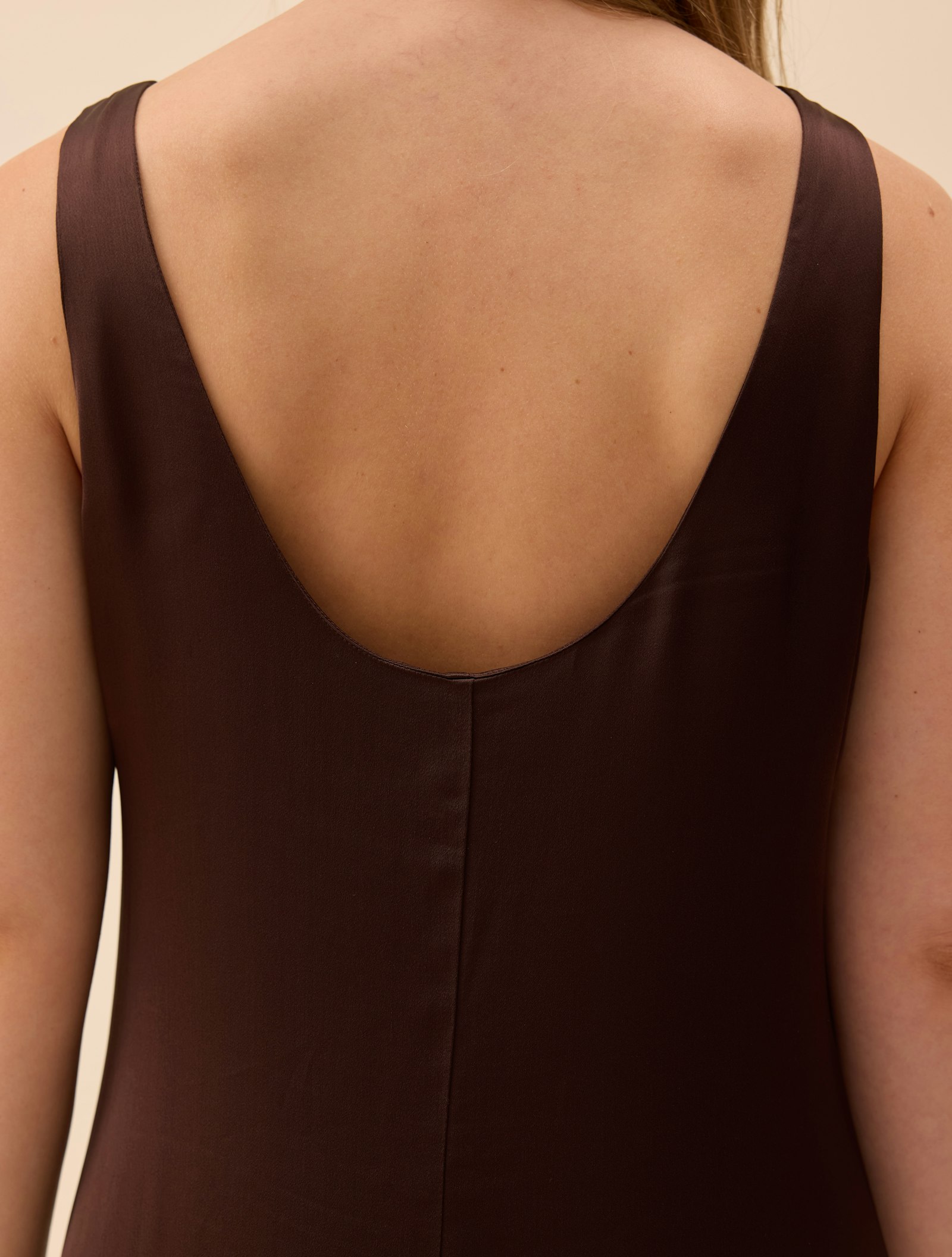 Satin Viscose Dress Dark Mocha