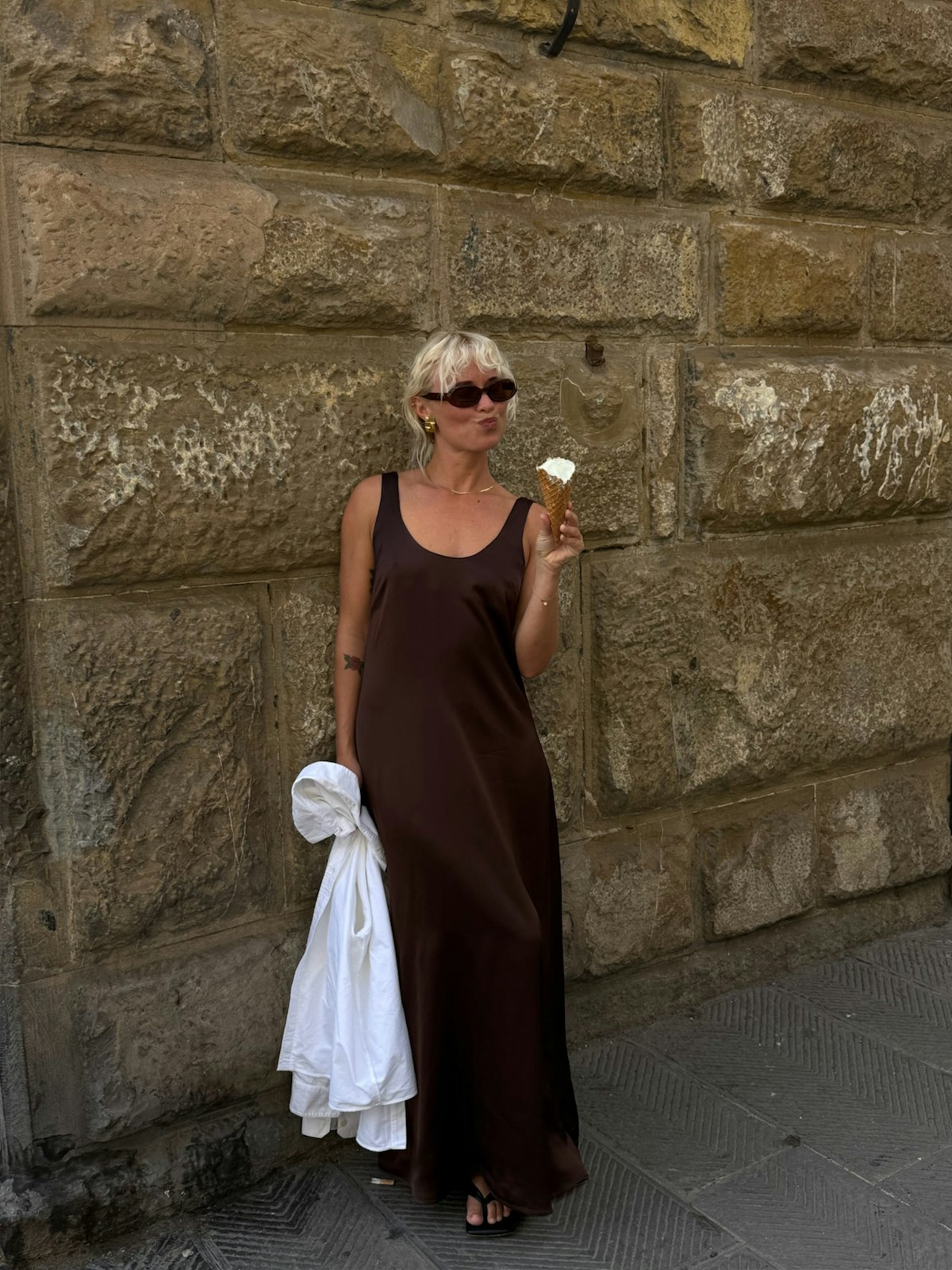 Satin Viscose Dress Dark Mocha