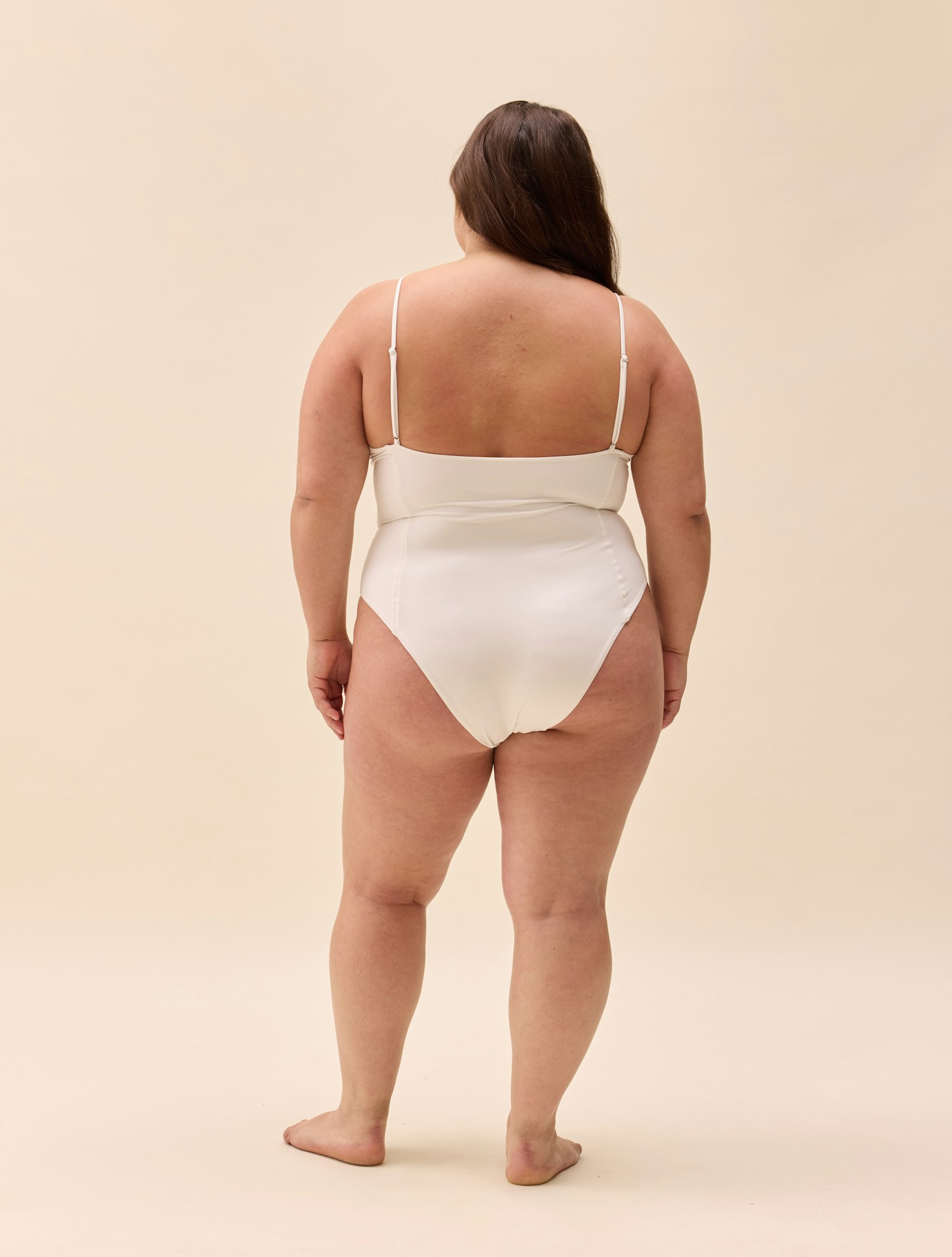 Embroidered Essential Swimsuit Cream