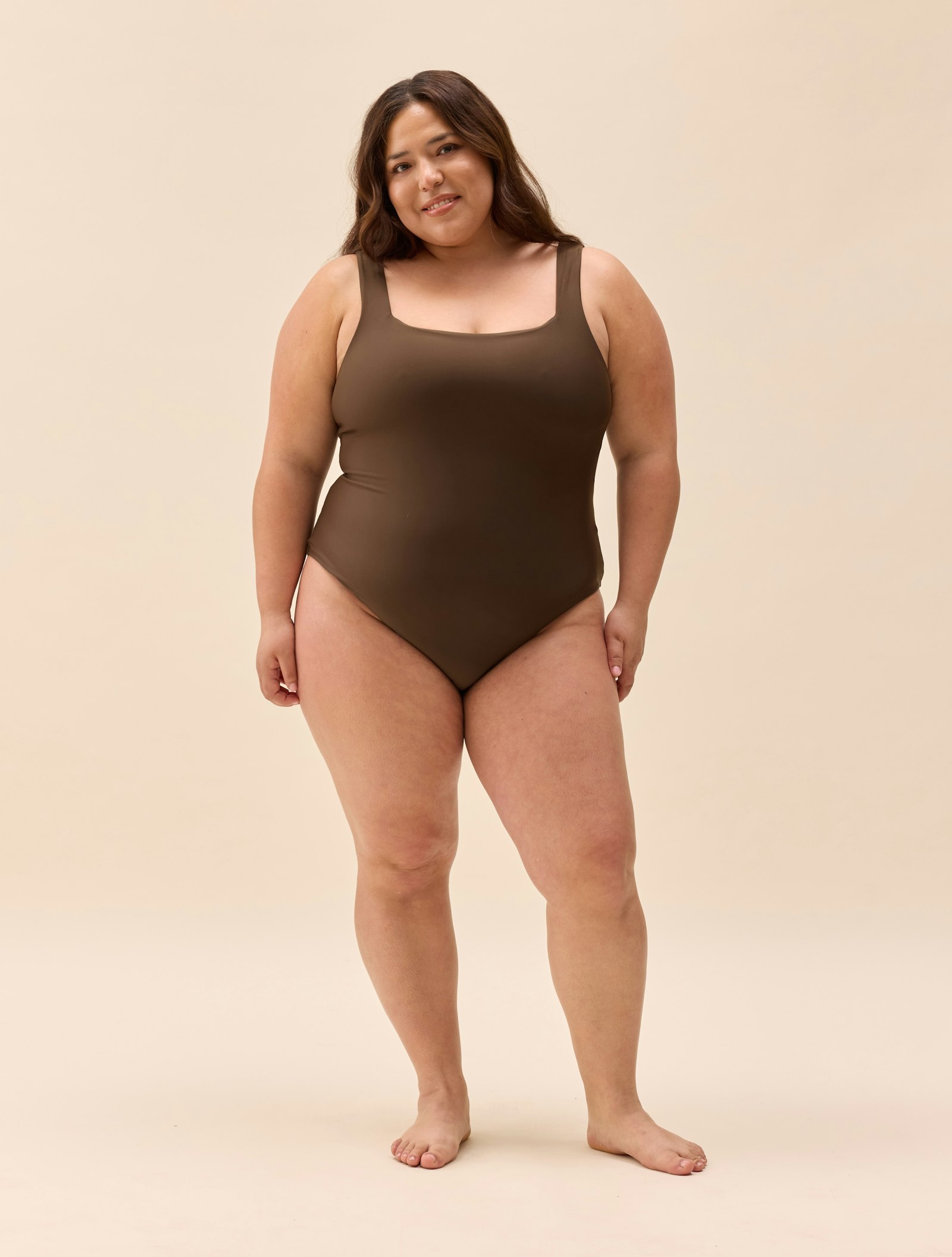 Square Neck Swimsuit Cocoa