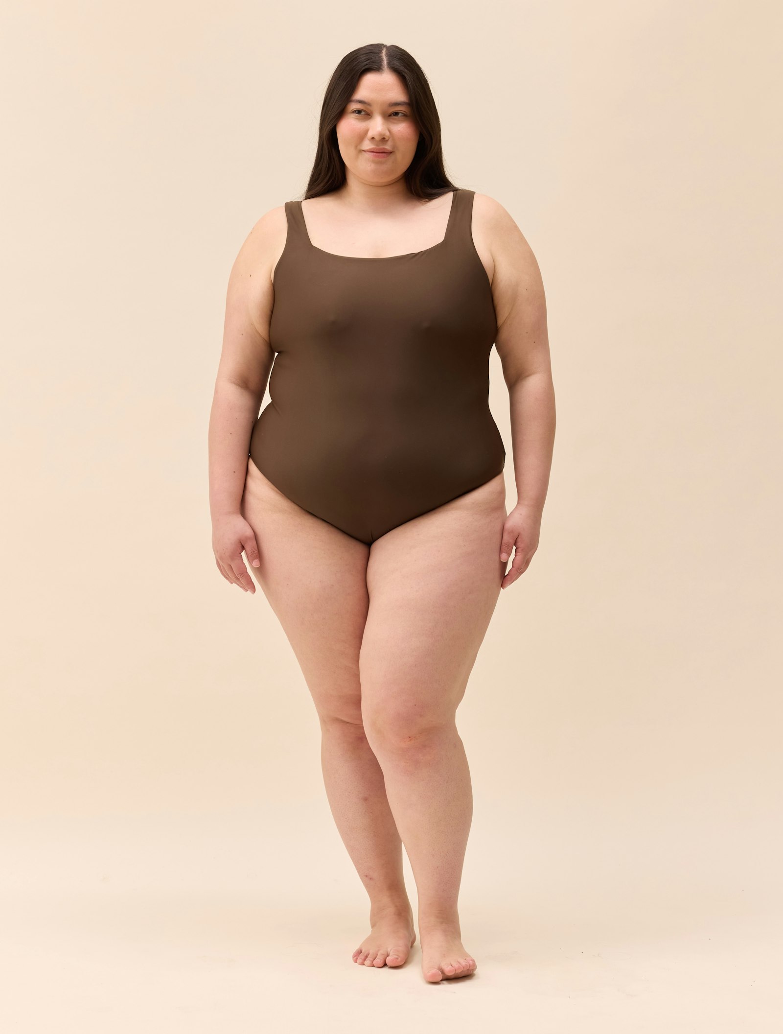 Square Neck Swimsuit Cocoa