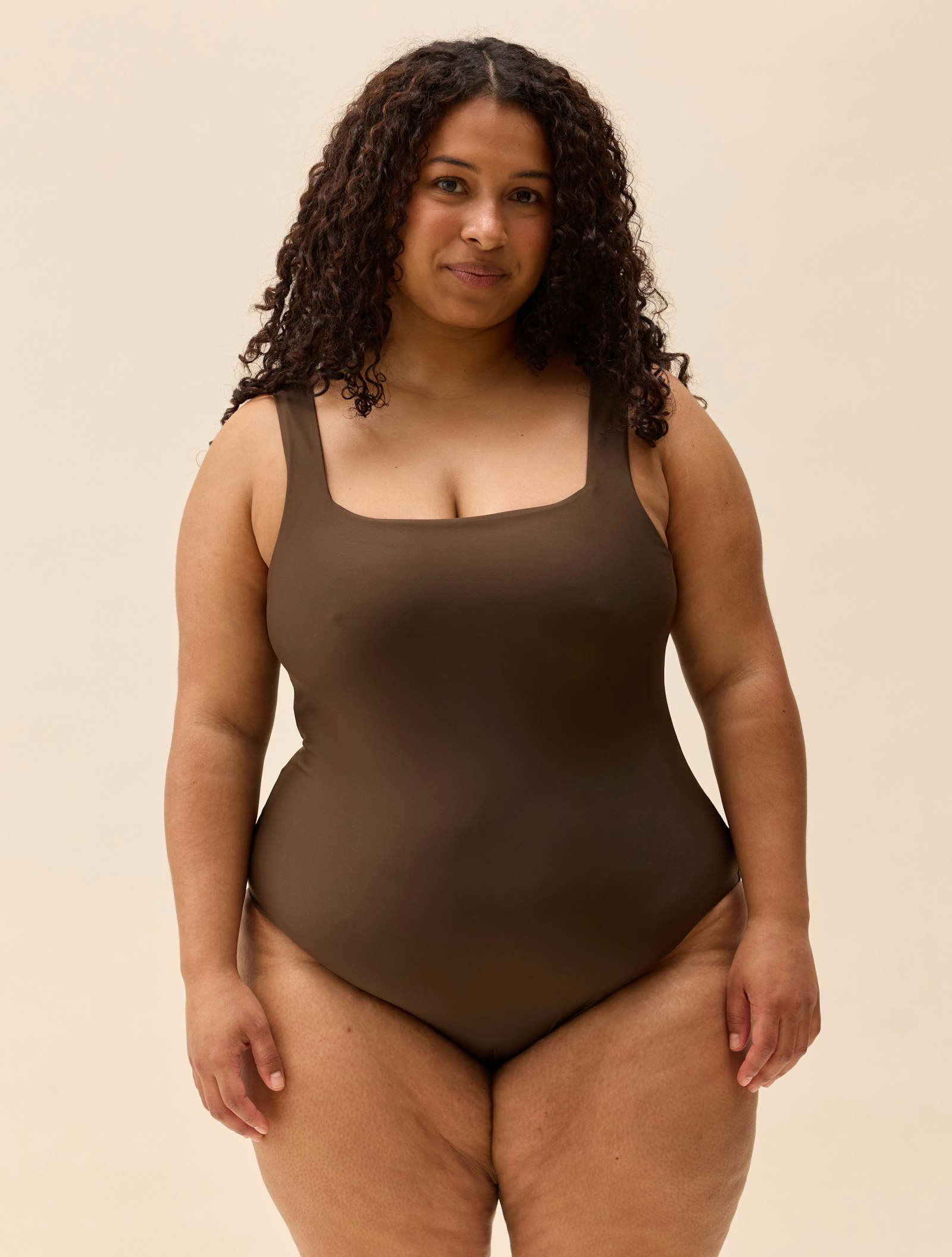 Square Neck Swimsuit Cocoa