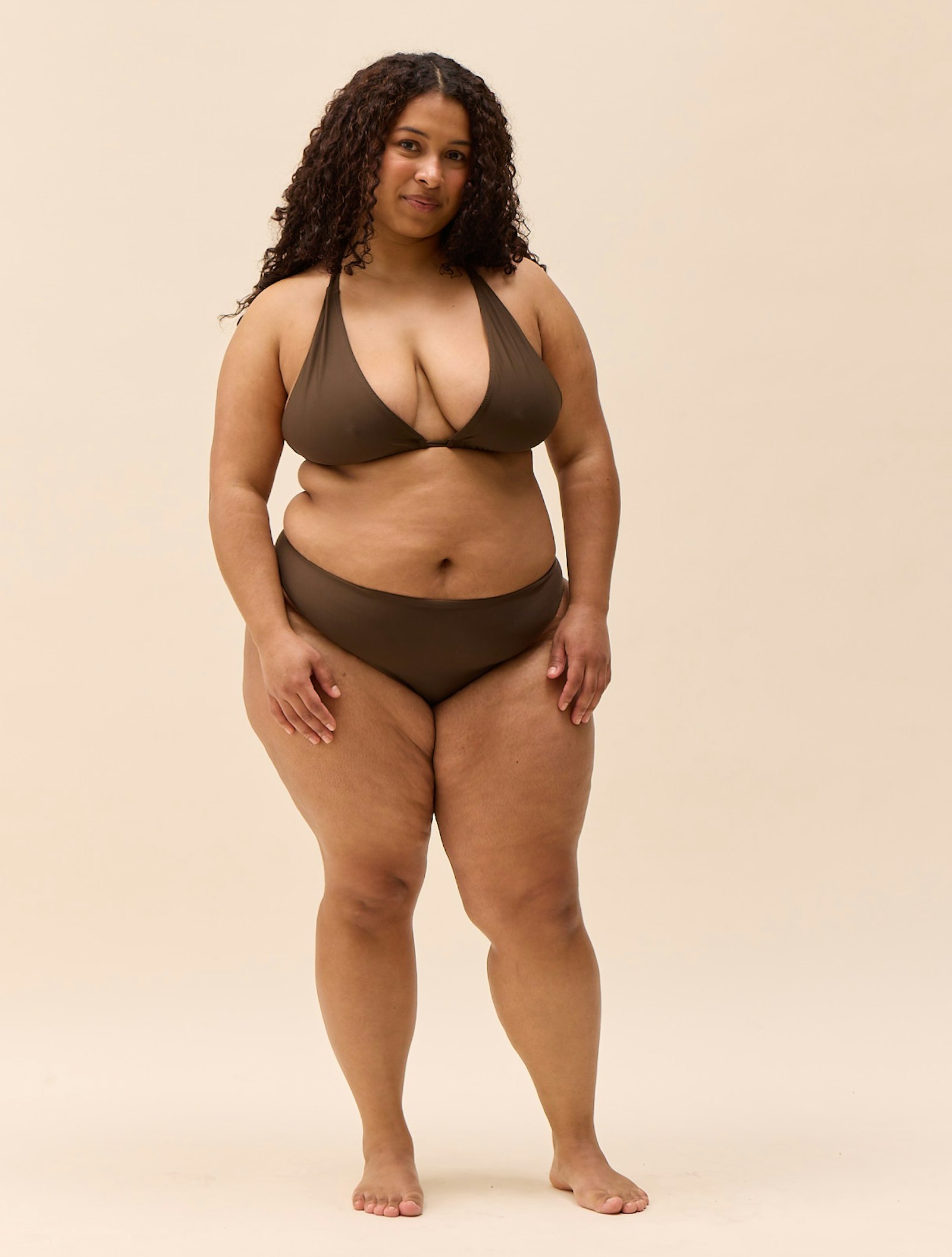 Halterneck Bikini Top Cocoa