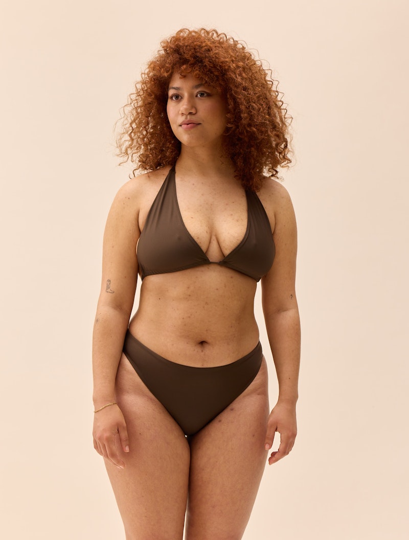 Halterneck Bikini Top Cocoa