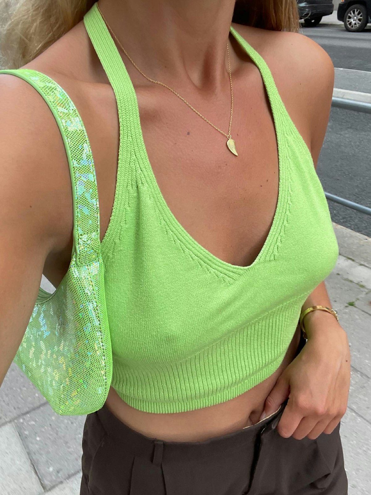 Halter Neck Top Matcha