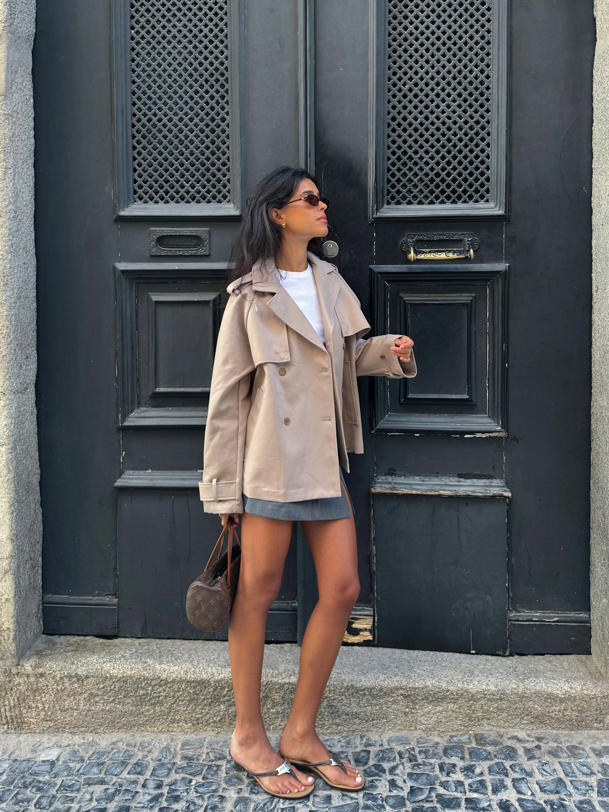 Short Trench Coat Sand