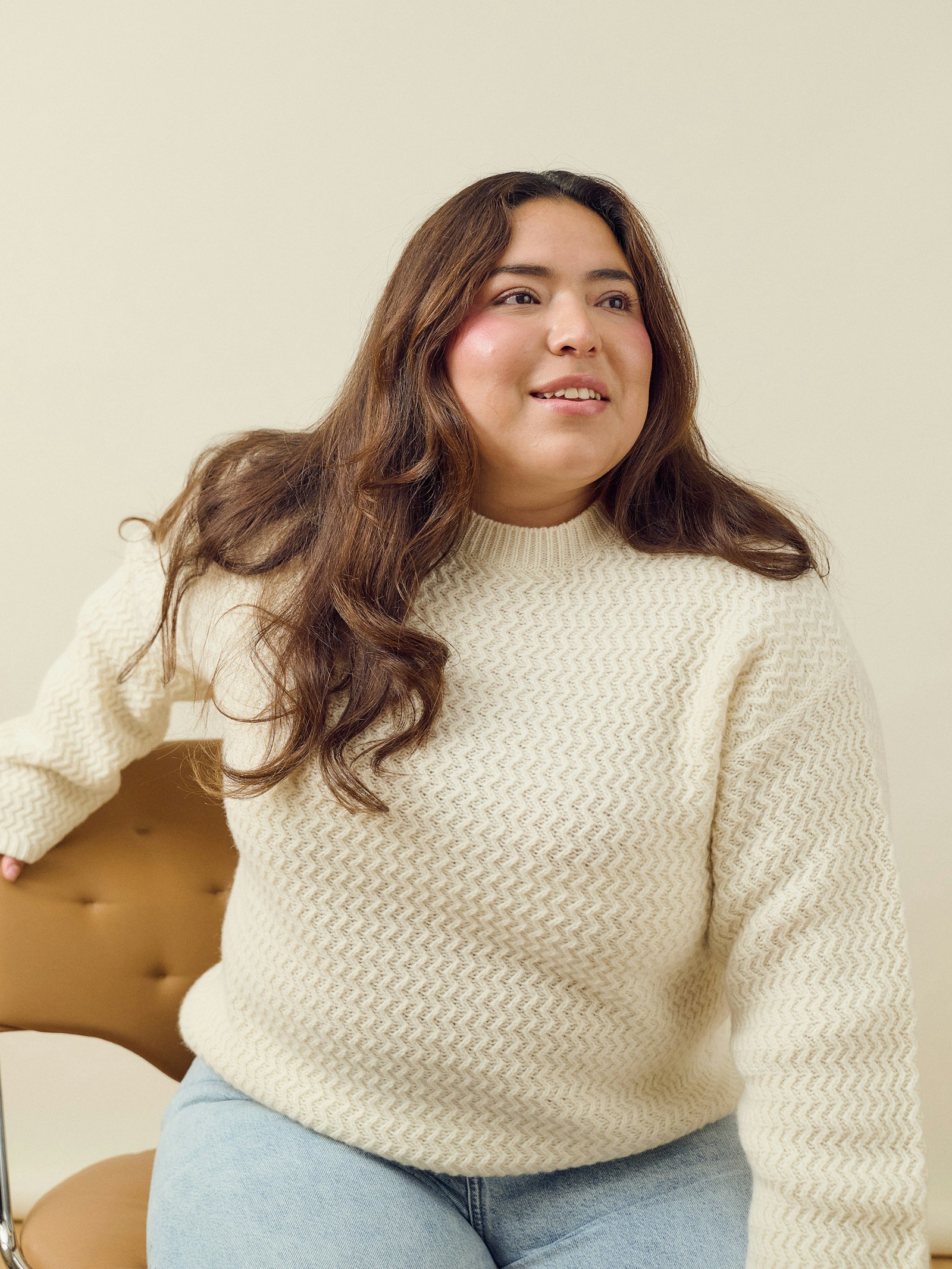 Structured Wool Sweater Cream