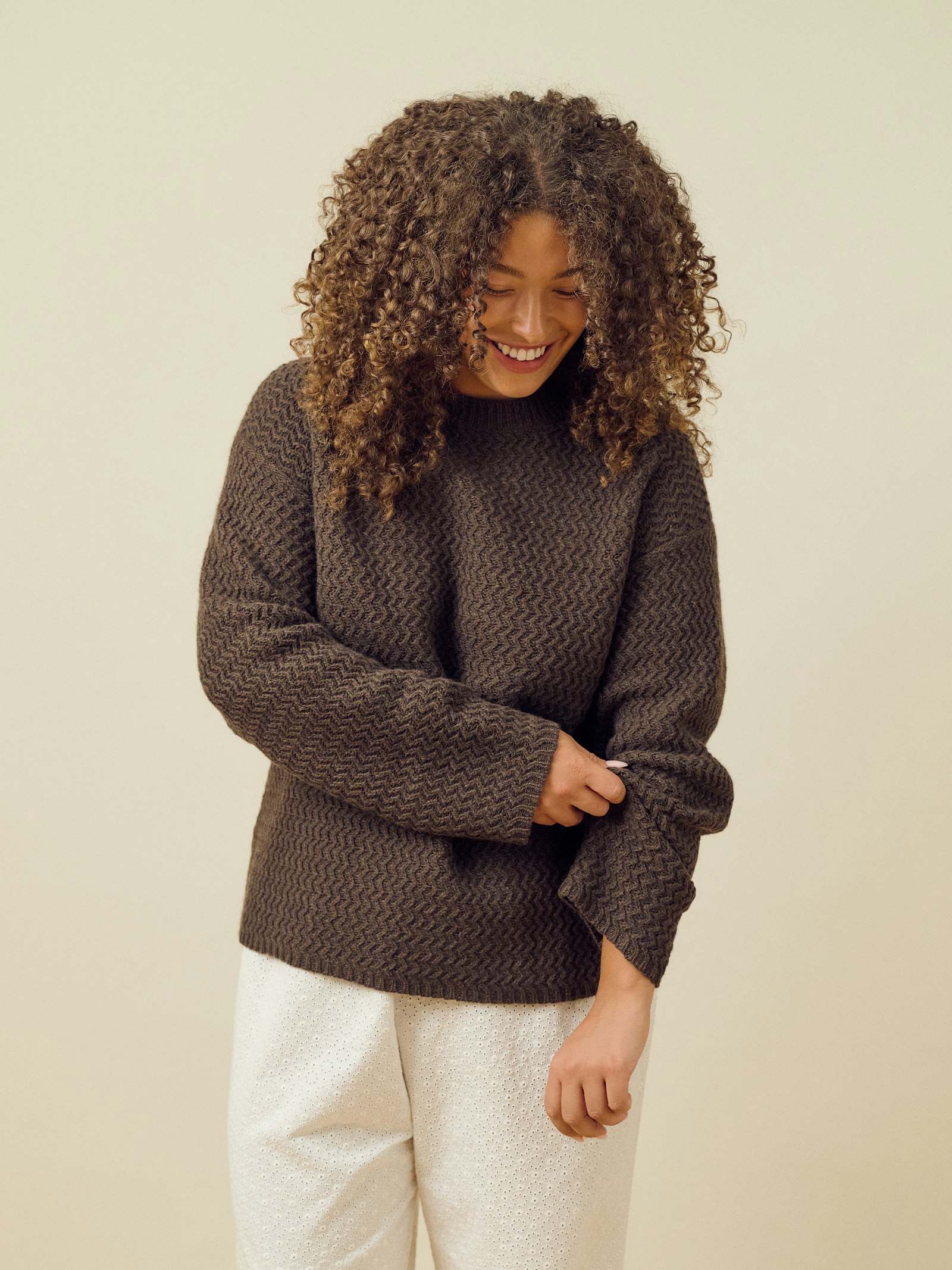 Structured Wool Sweater Dark Chocolate