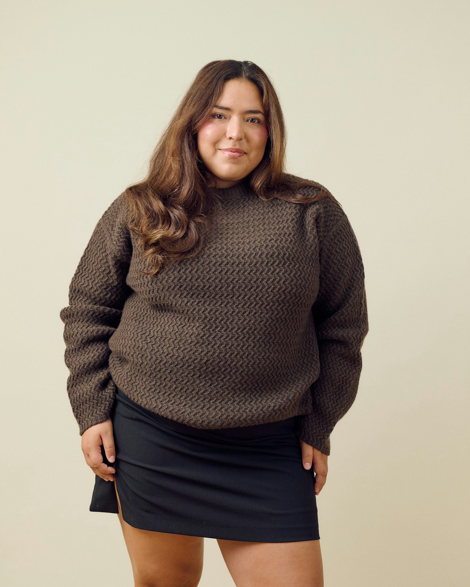 Structured Wool Sweater Dark Chocolate