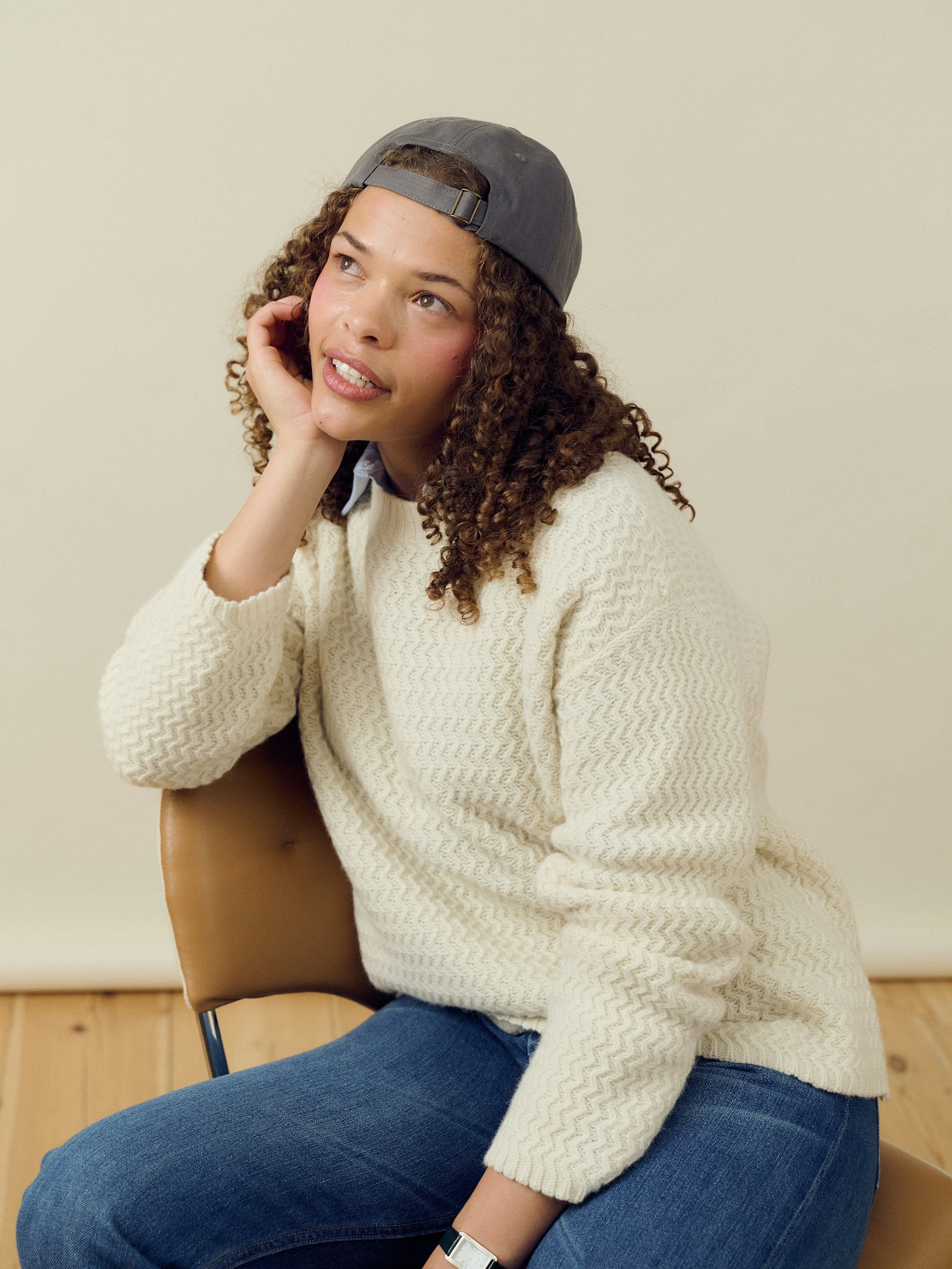 Structured Wool Sweater Cream