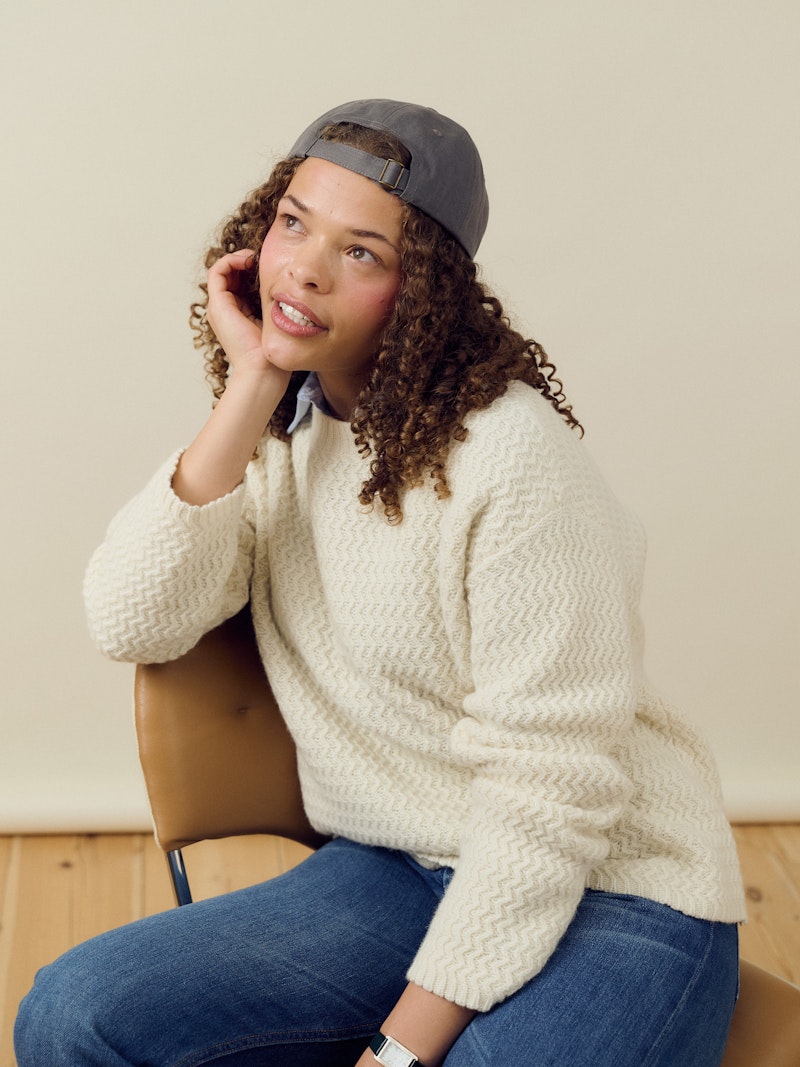 Structured Wool Sweater Cream