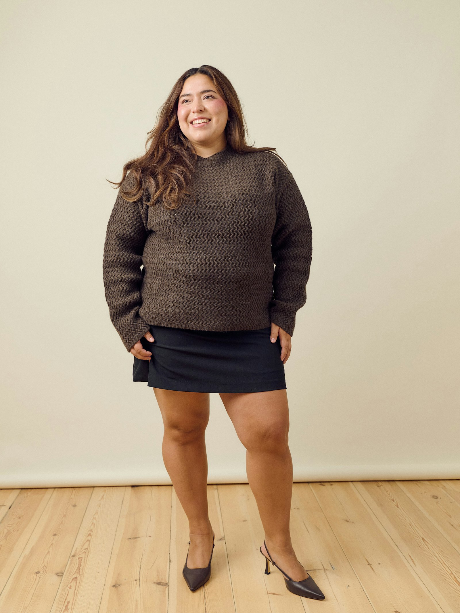 Structured Wool Sweater Dark Chocolate