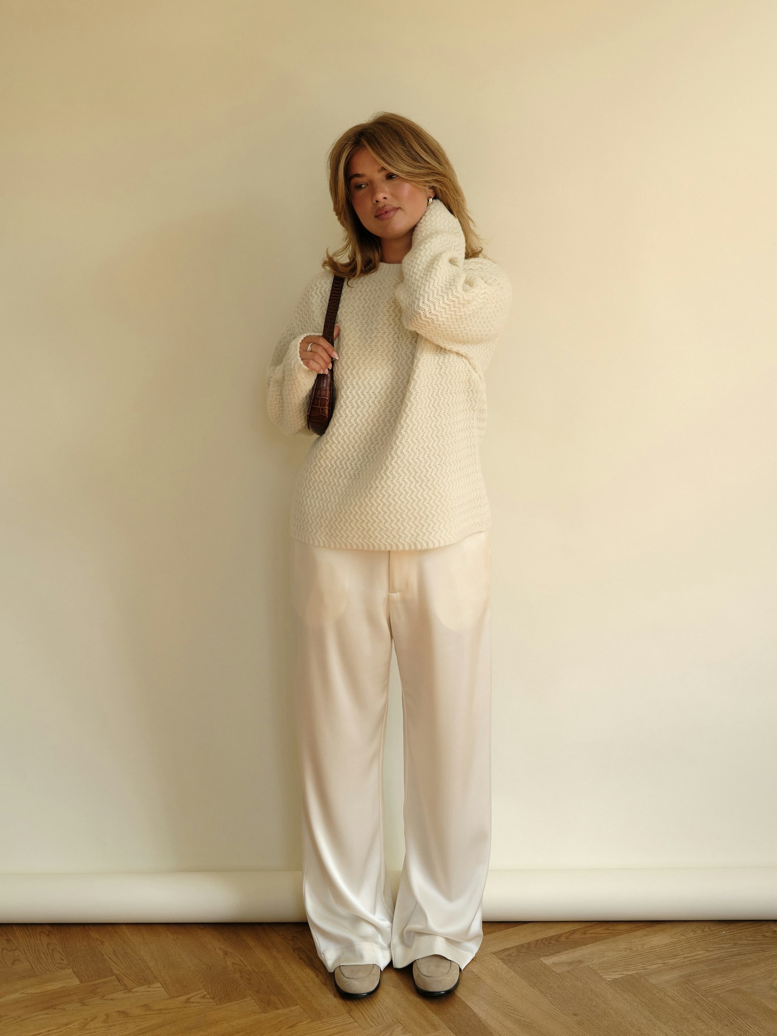 Structured Wool Sweater Cream