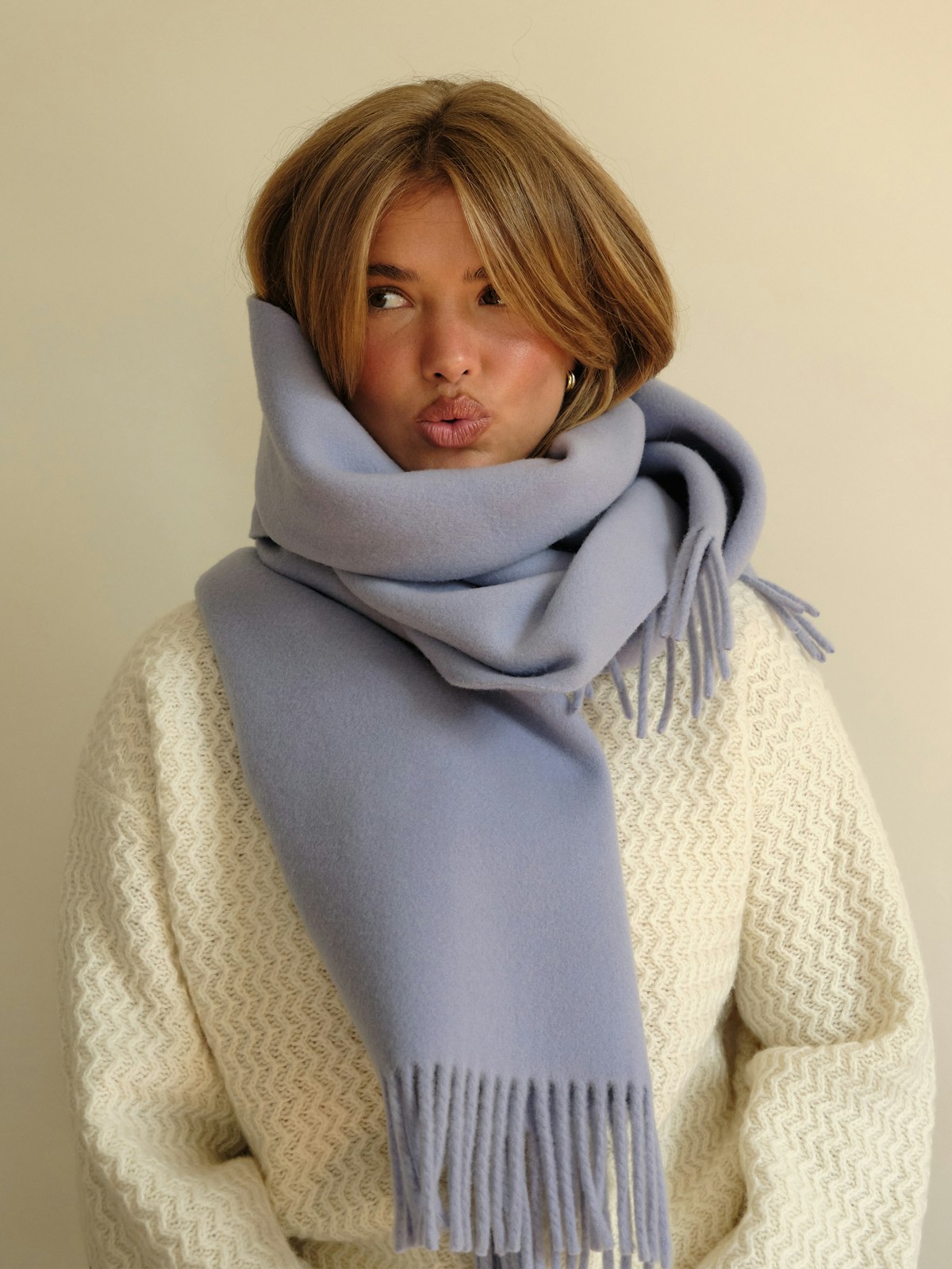 Wool Scarf Dove Blue