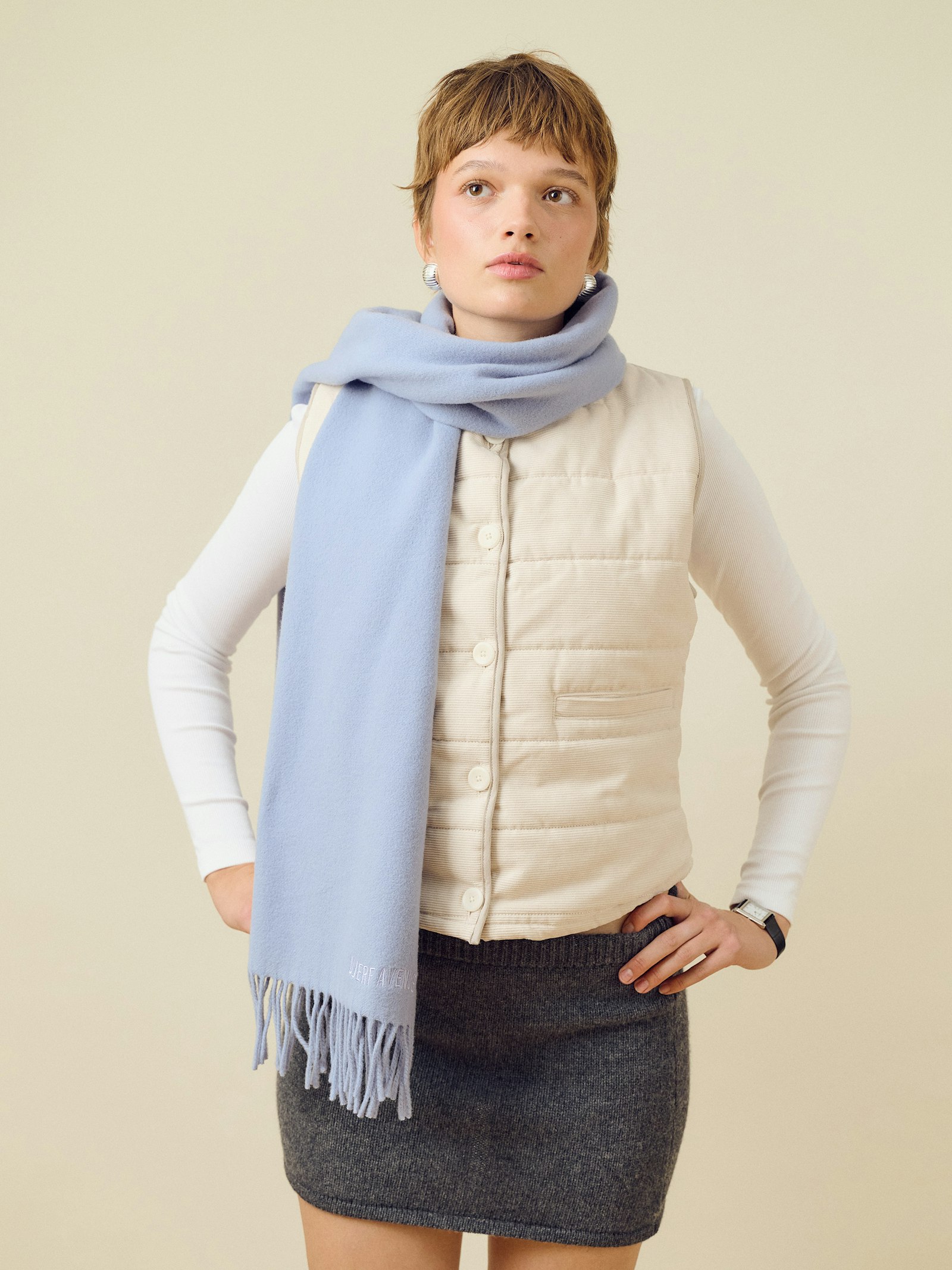 Wool Scarf Dove Blue