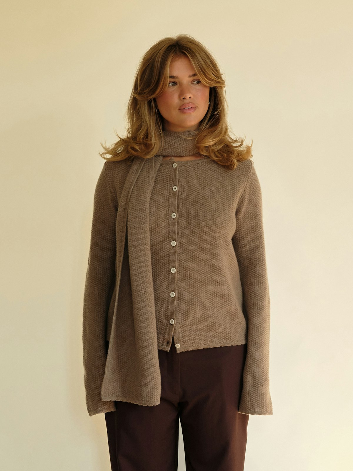 Amorini Wool Scarf Mole