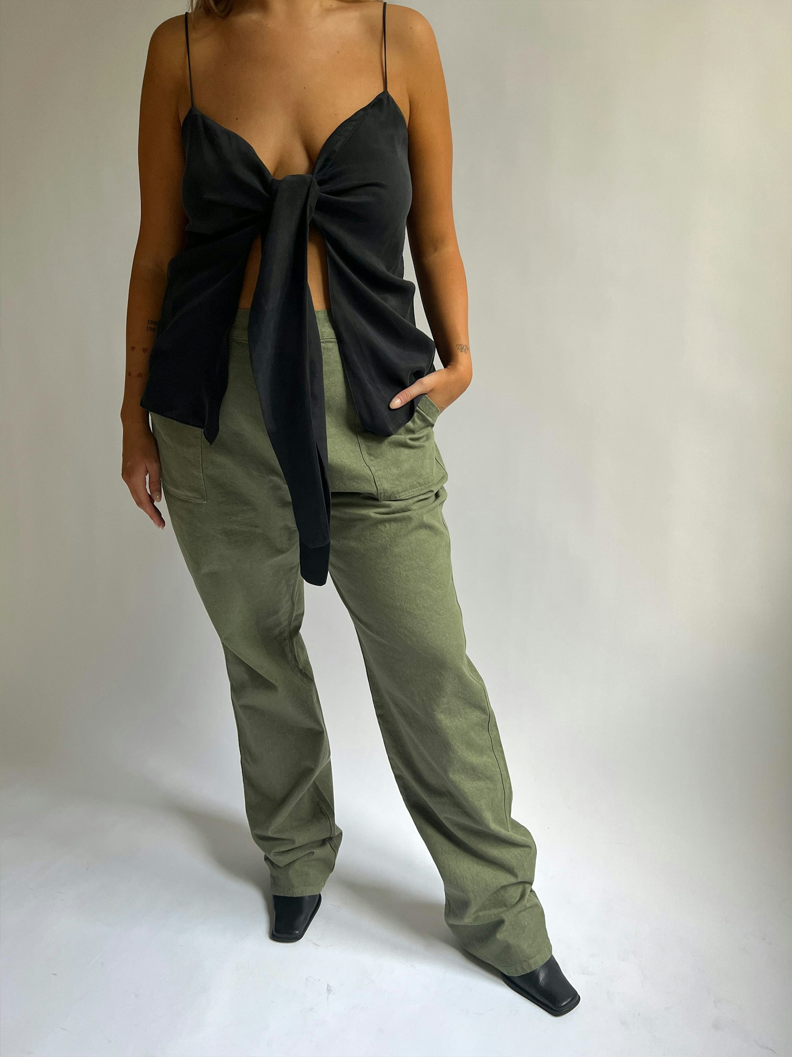 Tie Tank Top Ash