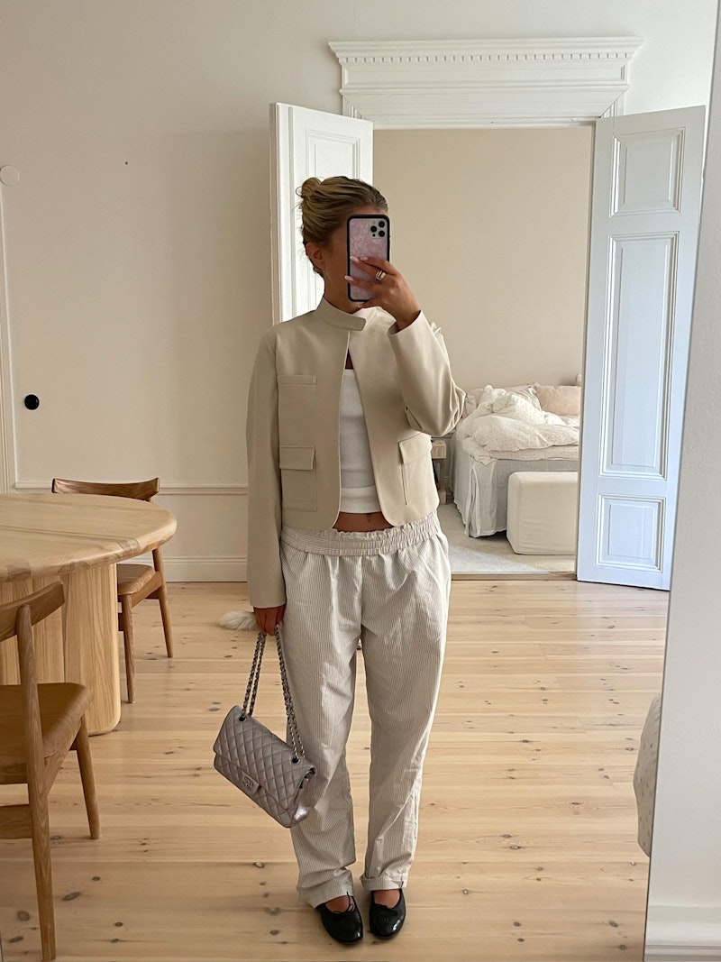Breezy Pants Beige Stripe
