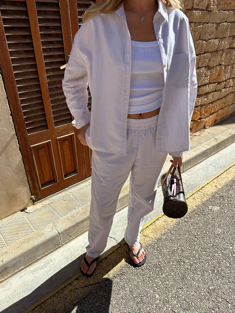 Breezy Pants Beige Stripe