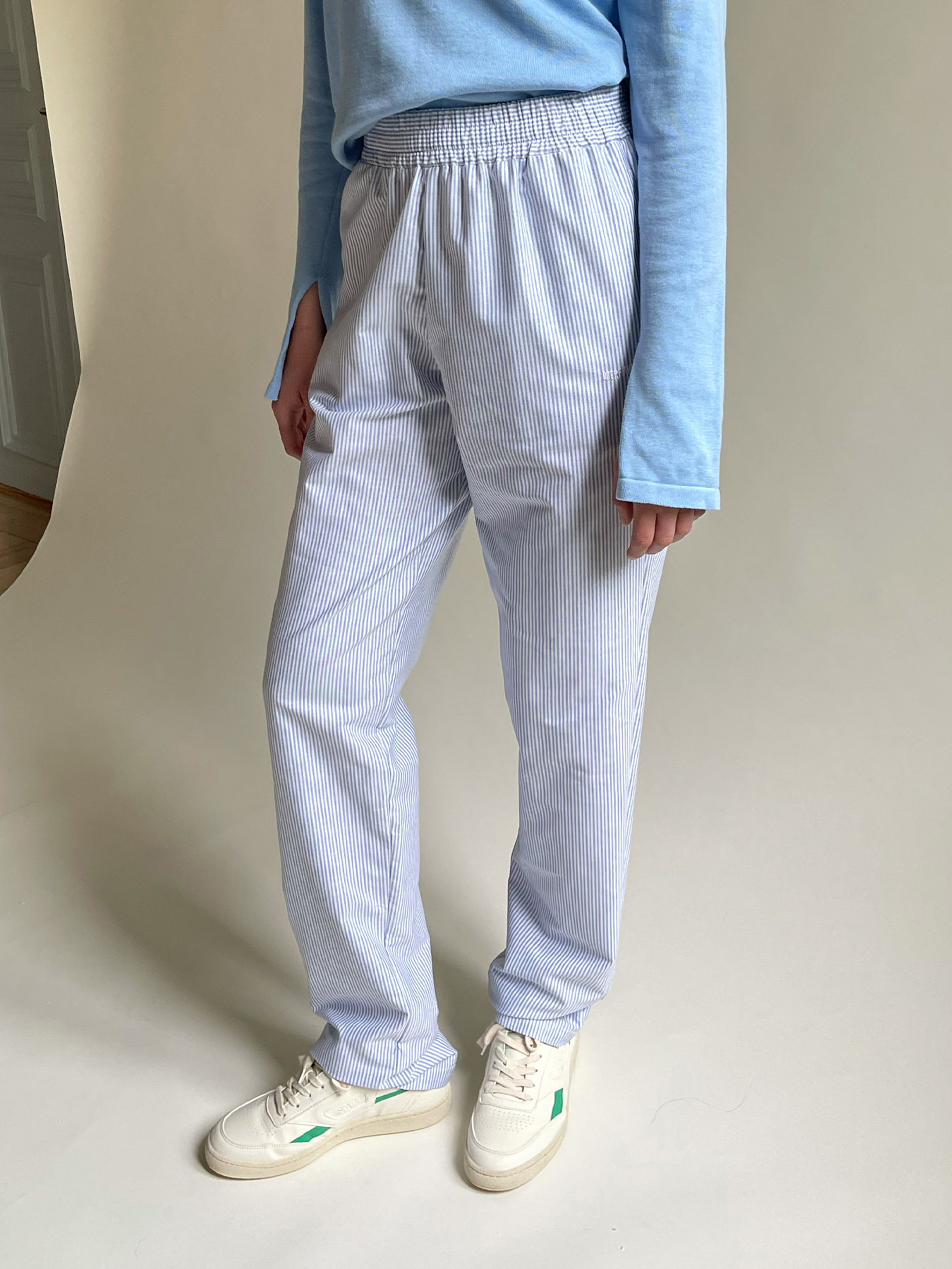 Blue striped pants mens online