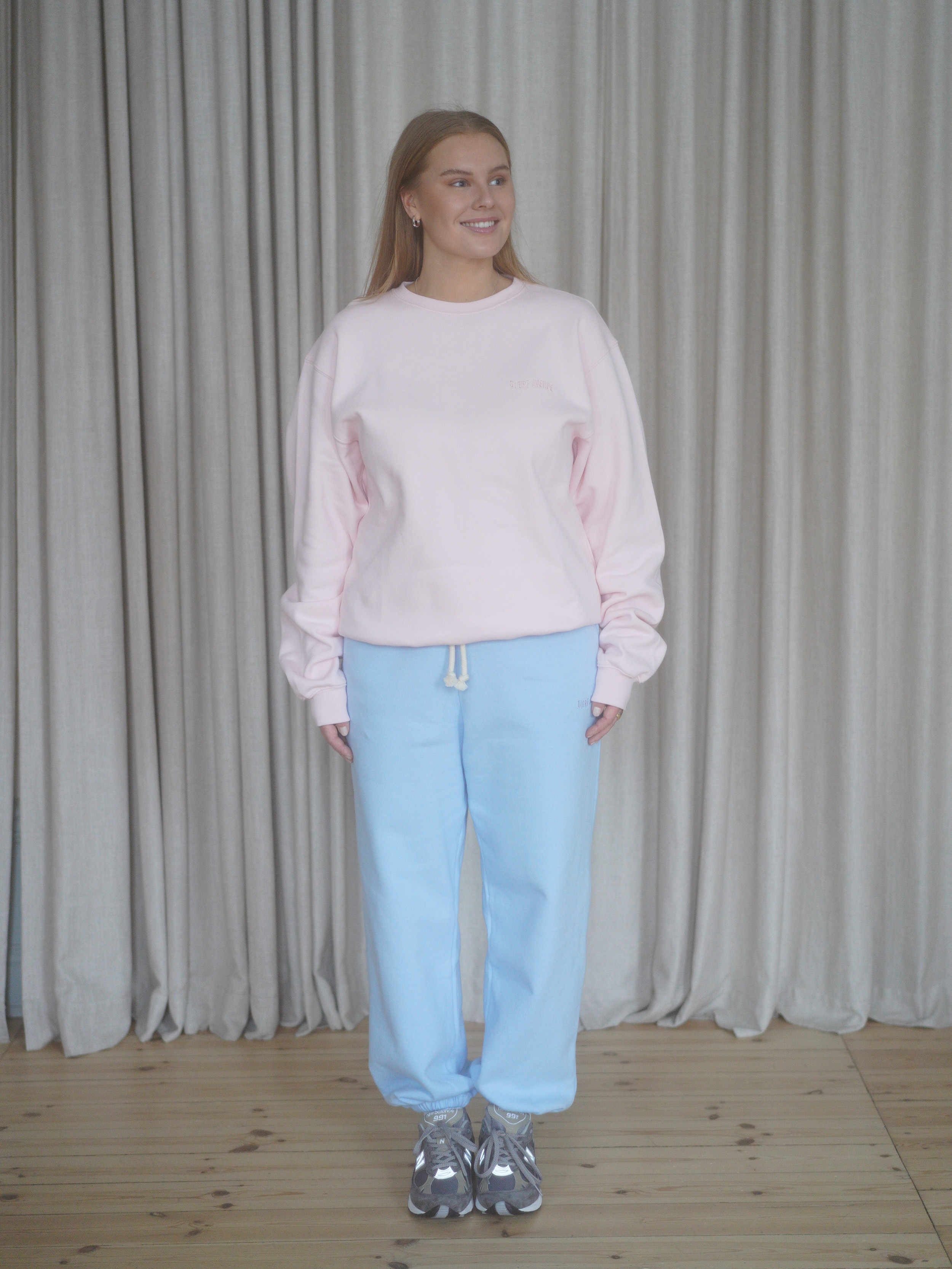 Blue and outlet pink sweatpants