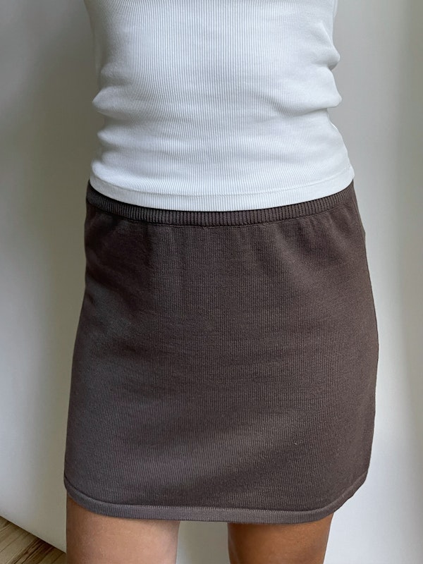 Knitted Mini Skirt Cocoa
