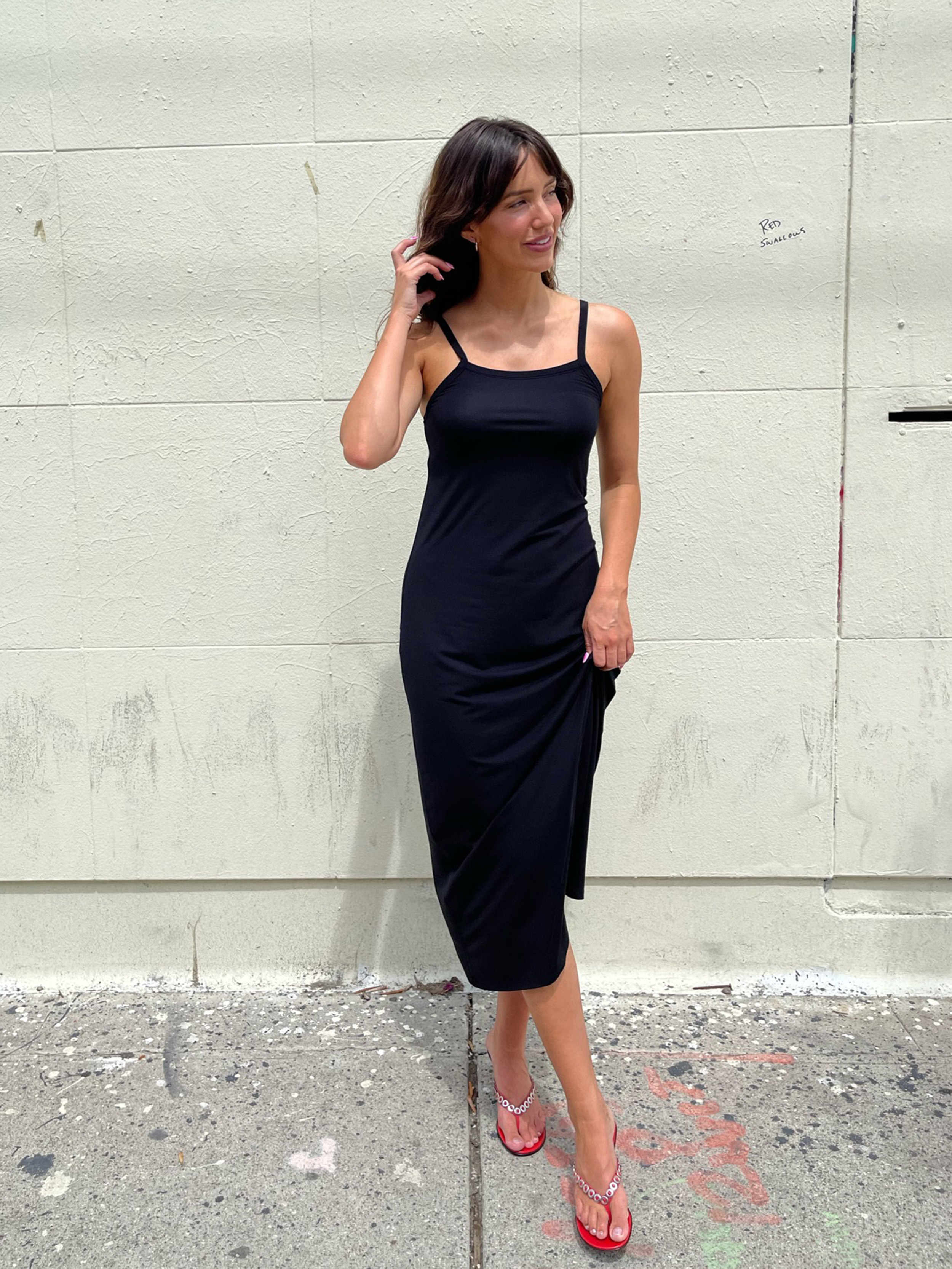 Daily Midi Dress Black Schwarz Djerf Avenue