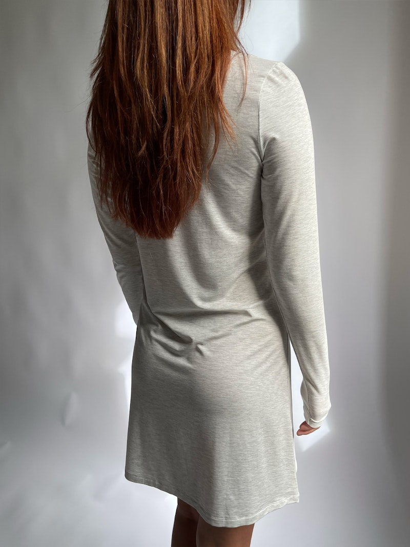 Daily Long Sleeve Dress Grey Melange