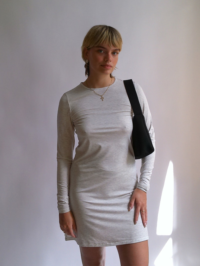 Daily Long Sleeve Dress Grey Melange