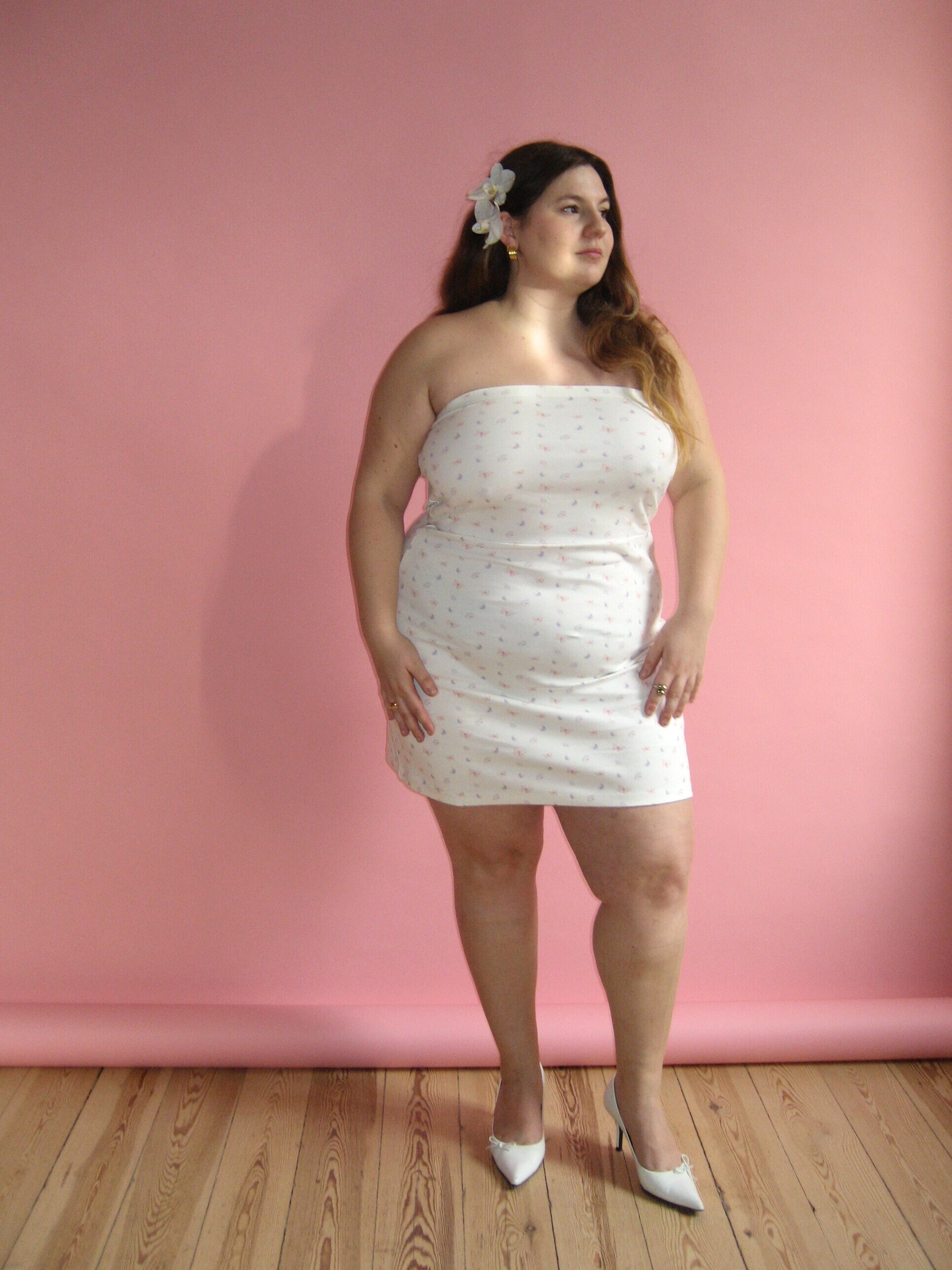 Plus size outlet white tube dress